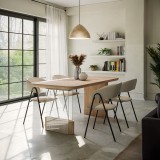 Tavolinë ngrënieje Faghan pakoworld mdf kafe 180x90x76cm