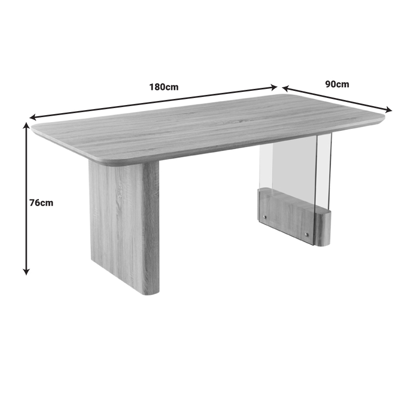 Tavolinë ngrënieje Faghan pakoworld mdf kafe 180x90x76cm