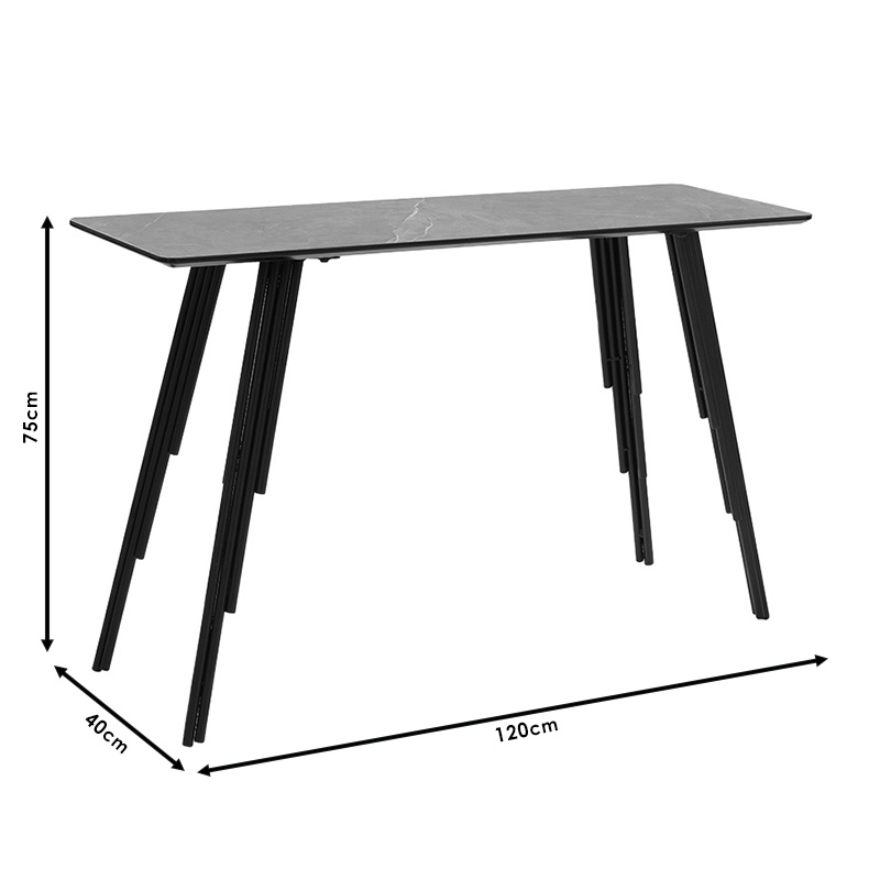 Konsolë Lifo pakoworld MDF çimento gri e errët-e zezë 120x40x75cm
