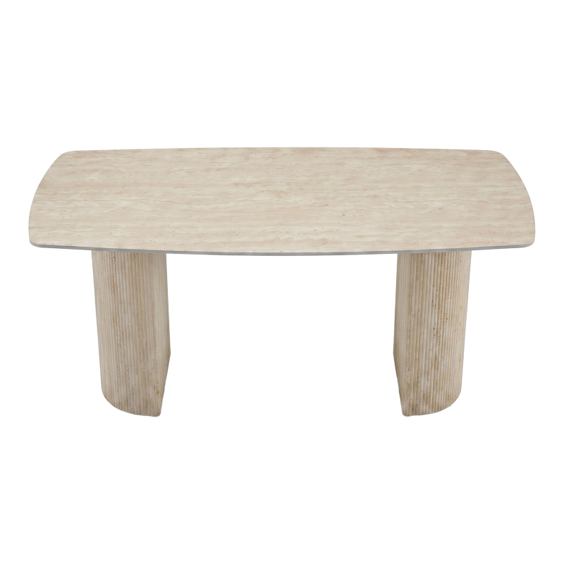 Tavolinë Loosir pakoworld mdf-gur ranor me pamje travertinë 180x90x74cm
