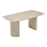 Tavolinë Loosir pakoworld mdf-gur ranor me pamje travertinë 180x90x74cm