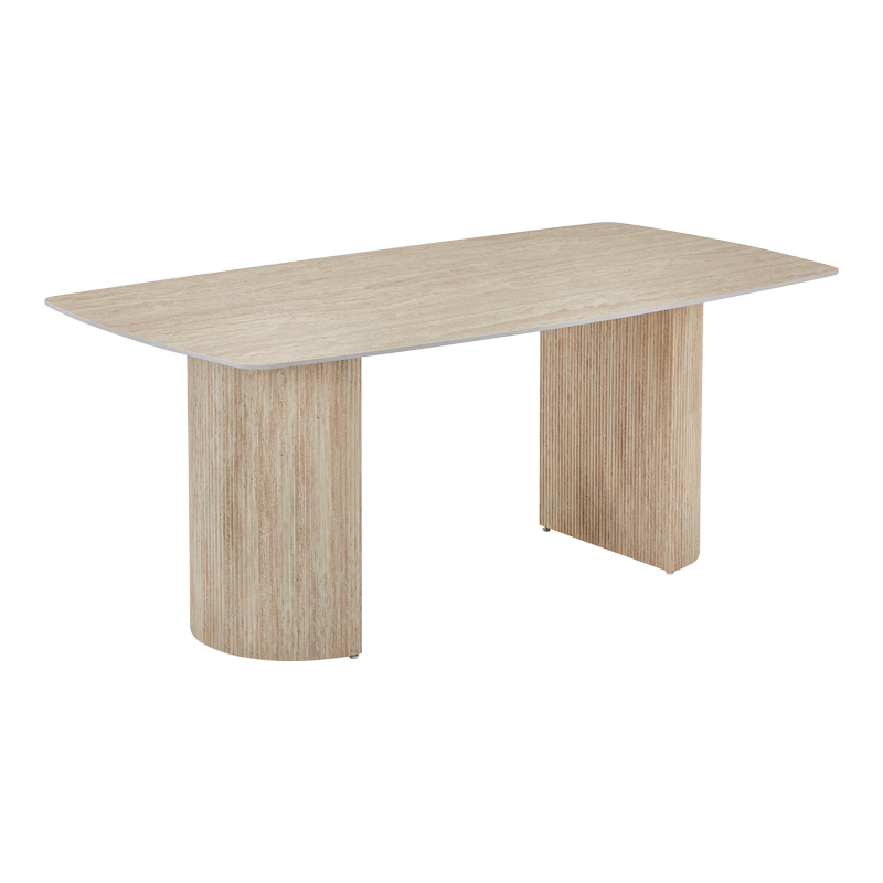 Tavolinë Loosir pakoworld mdf-gur ranor me pamje travertinë 180x90x74cm