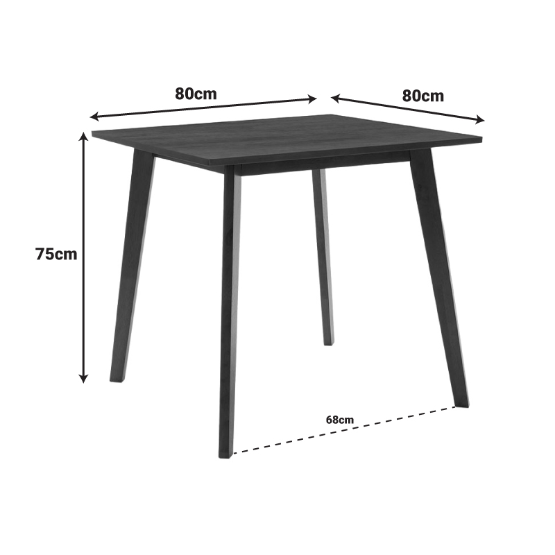 Tavolinë ngrënieje Benson pakoworld MDF - rimeso në ngjyrë arre 80x80x75cm