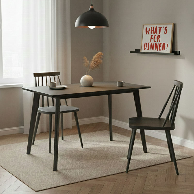 Tavolinë ngrënieje Benson pakoworld mdf - venner në ngjyrë gri rustike 120x75x75cm