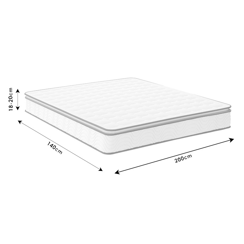 Dyshek Perfecto pakoworld Sustat të vazhdueshme njëfaqëshe me shtresë të sipërme 22-24cm 140x200cm