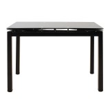 Tavolinë ngrënieje e zgjerueshme Finn pakoworld xham 8mm këmbë të zeza 110-170x70x75cm