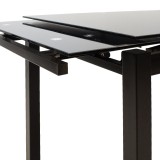 Tavolinë ngrënieje e zgjerueshme Finn pakoworld xham 8mm këmbë të zeza 110-170x70x75cm