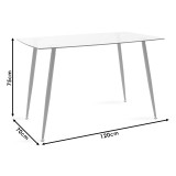 Tavolinë ngrënieje Chloe pakoworld xham gri e errët - këmbë natyrale 120x70x75cm