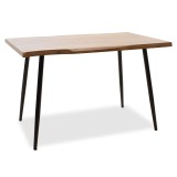 Tavolinë ngrënieje Neve pakoworld MDF arre - këmbë metalike të zeza 120x80x75cm