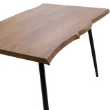 Tavolinë ngrënieje Neve pakoworld MDF arre - këmbë metalike të zeza 120x80x75cm