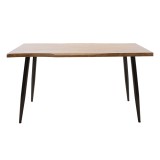 Tavolinë ngrënieje Neve pakoworld MDF arre - këmbë metalike të zeza 140x80x75cm