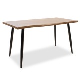 Tavolinë ngrënieje Neve pakoworld MDF arre - këmbë metalike të zeza 140x80x75cm