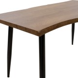 Tavolinë ngrënieje Neve pakoworld MDF arre - këmbë metalike të zeza 140x80x75cm