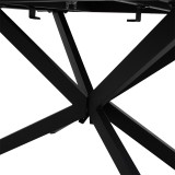 Tavolinë e zgjerueshme Palan pakoworld guri i sinterizuar me pamje mermeri-metal i zi 160-200x80x77cm
