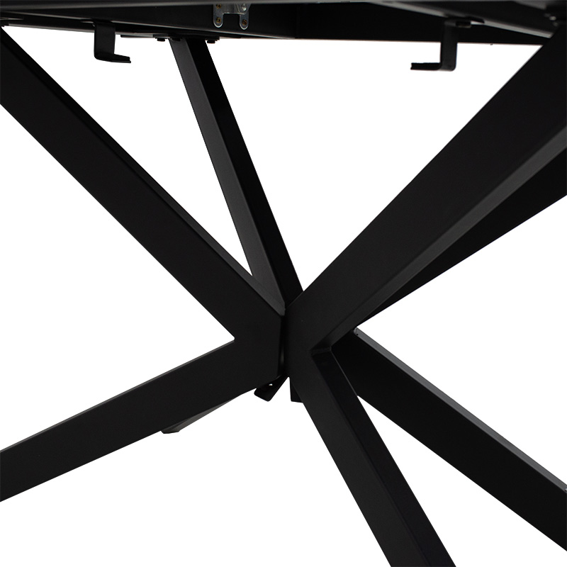 Tavolinë e zgjerueshme Palan pakoworld guri i sinterizuar me pamje mermeri-metal i zi 160-200x80x77cm