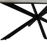 Tavolinë ngrënie Bethan pakoworld gur i sinterizuar mermer i bardhë - metal i zi dizajn këmbe 180x90x75cm