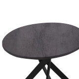 Tavolinë ngrënieje Dammero pakoworld mdf në ngjyrë gri të errët dhe këmbë metalike të zezë D100x75cm