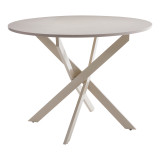 Tavolinë Dammero pakoworld mdf krem - këmbë metalike krem D100x75cm