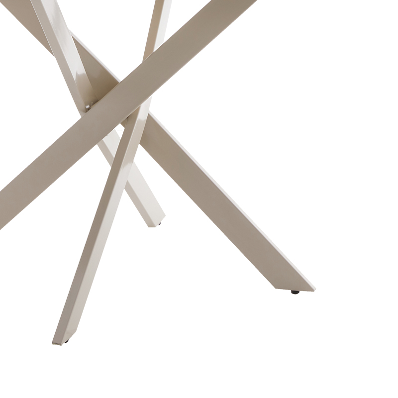 Tavolinë Dammero pakoworld mdf krem - këmbë metalike krem D100x75cm