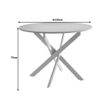 Tavolinë Dammero pakoworld mdf krem - këmbë metalike krem D100x75cm