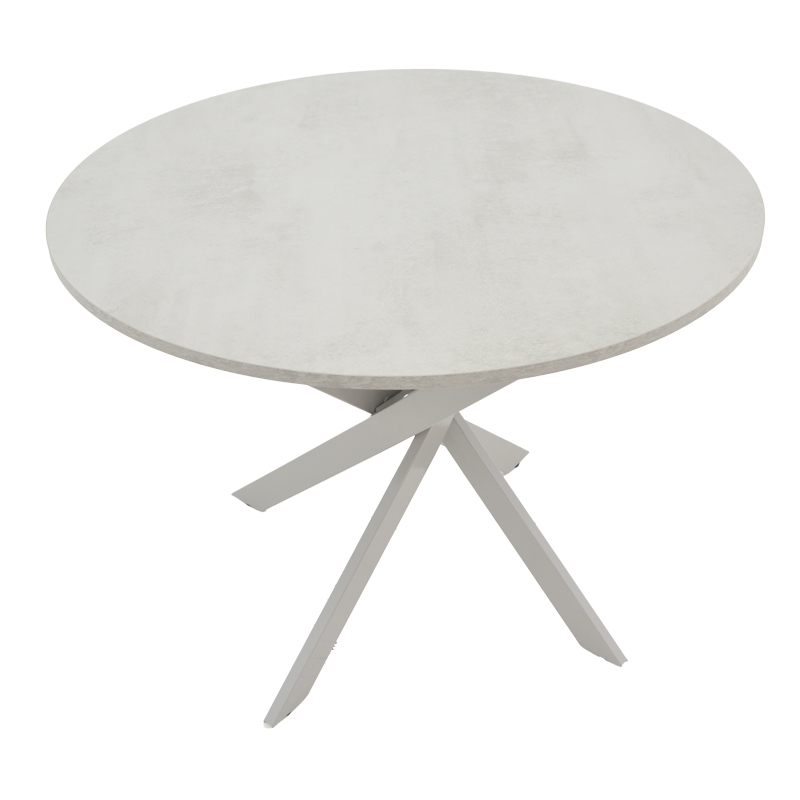 Tavolinë Dammero pakoworld mdf gri dhe këmbë metalike gri D100x75cm