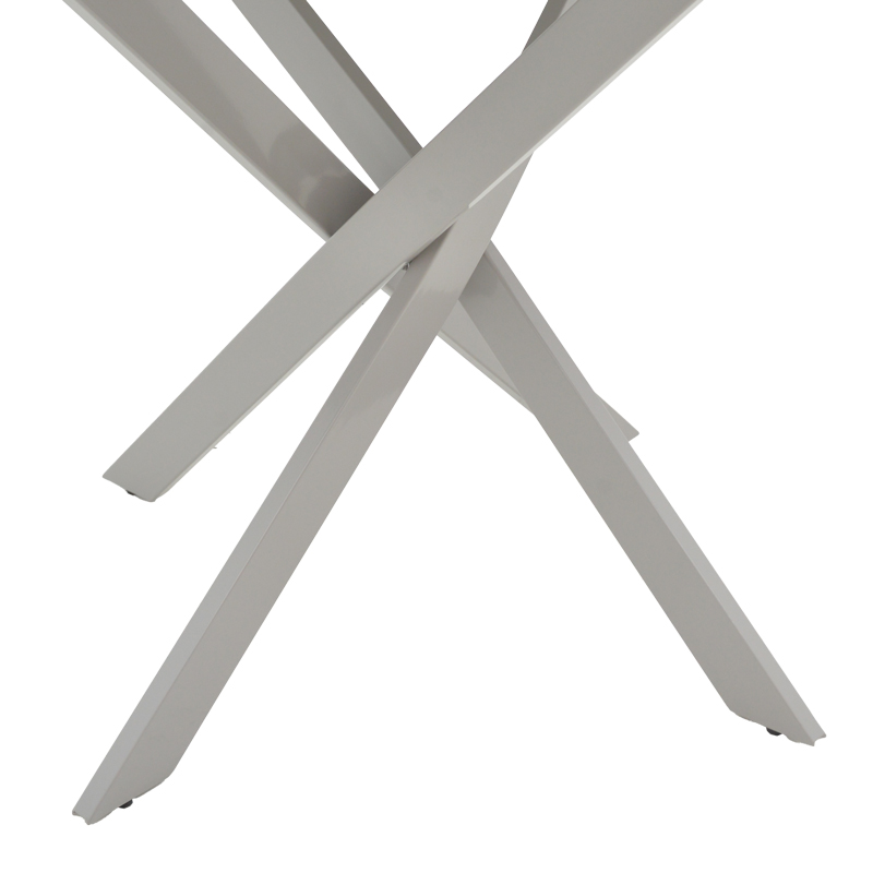 Tavolinë Dammero pakoworld mdf gri dhe këmbë metalike gri D100x75cm