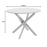 Tavolinë Dammero pakoworld mdf gri dhe këmbë metalike gri D100x75cm