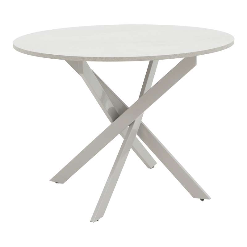 Tavolinë Dammero pakoworld mdf gri dhe këmbë metalike gri D100x75cm