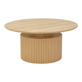 Tavolinë kafeje Opols pakoworld mdf në nuancë natyrale Φ90x42cm