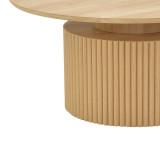 Tavolinë kafeje Opols pakoworld mdf në nuancë natyrale Φ90x42cm