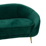 Divan 3 vendesh Amora pakoworld kadife jeshile e errët - metal i artë 180x81x77cm