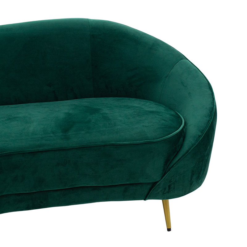 Divan 3 vendesh Amora pakoworld kadife jeshile e errët - metal i artë 180x81x77cm