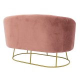Divan 2-vendësh Rony pakoworld në kadife ngjyrë molle të kalbur - metal i artë 132x82x83cm
