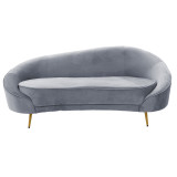 Divan 3-vendësh Amora pakoworld kadife gri e errët - metal i artë 180x81x77cm