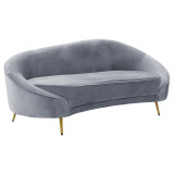 Divan 3-vendësh Amora pakoworld kadife gri e errët - metal i artë 180x81x77cm
