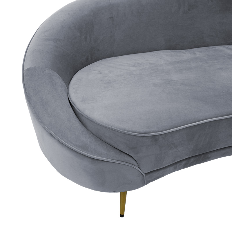 Divan 3-vendësh Amora pakoworld kadife gri e errët - metal i artë 180x81x77cm