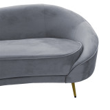 Divan 3-vendësh Amora pakoworld kadife gri e errët - metal i artë 180x81x77cm