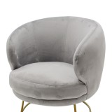 Fotel Rony pakoworld kadife gri 78x75x82cm