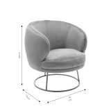 Fotel Rony pakoworld kadife gri 78x75x82cm