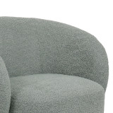 Kreslo pakoworld fotel rrotullues pëlhurë boucle në ngjyrë jeshile të lehtë 78x81x77cm