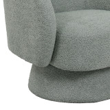 Kreslo pakoworld fotel rrotullues pëlhurë boucle në ngjyrë jeshile të lehtë 78x81x77cm