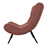 Fotel Silla pakoworld me pëlhurë boucle në rozë pluhur 97x80x100cm