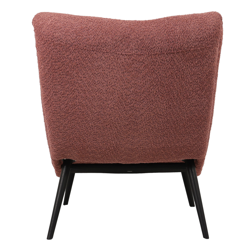 Fotel Silla pakoworld me pëlhurë boucle në rozë pluhur 97x80x100cm