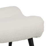 Stol Silla pakoworld - mbështetëse këmbësh me pëlhurë boucle të bardhë 68x58x40cm