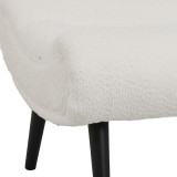 Stol Silla pakoworld - mbështetëse këmbësh me pëlhurë boucle të bardhë 68x58x40cm
