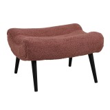 Stol Silla pakoworld - tabure me pëlhurë boucle në ngjyrë rozë pluhur 68x58x40cm