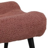 Stol Silla pakoworld - tabure me pëlhurë boucle në ngjyrë rozë pluhur 68x58x40cm