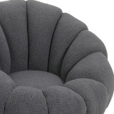 Nester pakoworld fotel rrotullues pëlhurë boucle në ngjyrë gri të errët 98x97x69cm