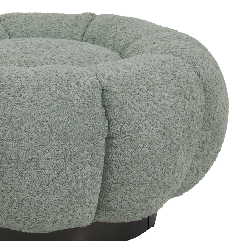 Stol Nester pakoworld pëlhurë boucle në ngjyrë jeshile të çelur D60x31cm