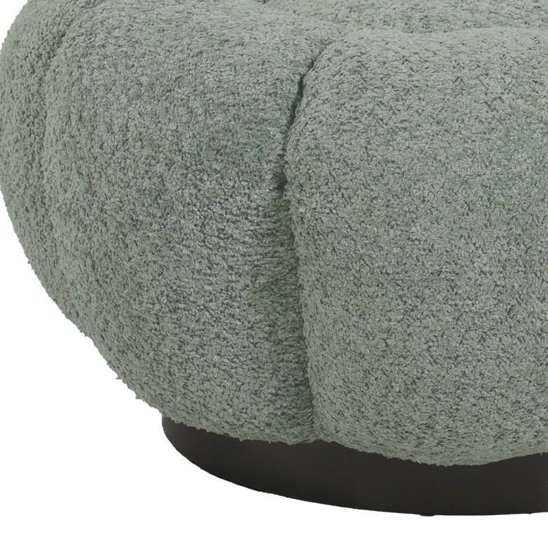 Stol Nester pakoworld pëlhurë boucle në ngjyrë jeshile të çelur D60x31cm